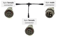Kabel sinyal T444 LED DMX, aksesori pencahayaan konektor 4Pin 3Pin Jack perempuan 2Pin Male IP67 tahan air