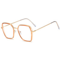 Nuevo Retro cuadrado enmarcado arte lente plana anteojos moda MARCO DE Metal masculino y femenino Anti luz azul gafas