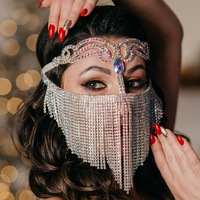 Nouveauté transfrontalière : Accessoire de cheveux féminin, style européen et américain, sexy, avec pampilles géométriques et strass