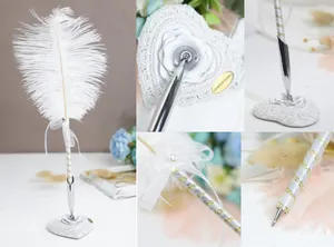Оптом с фабрики под заказ из натурального страуса перо Шариковая ручка Свадьба ручка 12 видов цветов
