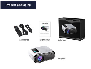 Mini <span class=keywords><strong>proyector</strong></span> de cine inteligente Android 9 con <span class=keywords><strong>proyector</strong></span> de logotipo WiFi y equipo de presentación para teléfono <span class=keywords><strong>móvil</strong></span> - Product Image 4