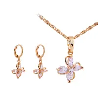 הסיטונאי האופנה 18 K מצופה זהב סטי תכשיטים תכשיטי פליז בנגקוק סט תכשיטי נשים
