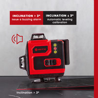 Niveau laser vert 4D professionnel de qualité industrielle, 12 lignes croisées, auto-nivelant à 360°, haute précision, ensemble complet