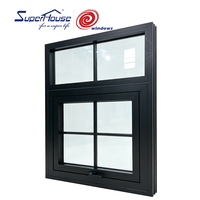 Ventanas de Aluminio para Casa, Marco Negro con Rejilla, para Uso Exterior