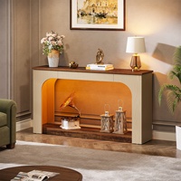 Table console en bois Tribesigns de 55 pouces avec éclairage LED, meubles de salon, couloir/entrée
