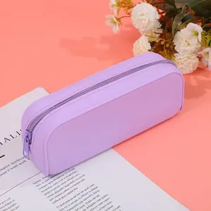 Estojo De Lápis De Silicone Colorido Lápis Estética Leve Saco De Caneta Portátil Bolsa De Caneta Saco De Lápis De Papelaria Estudante