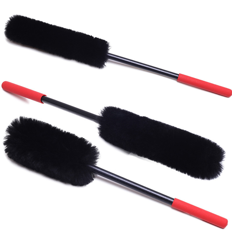 100% щетки из овчины без царапин для автомобильных ободов с резиновой ручкой