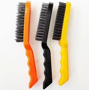 Cepillo plano cepillo de limpieza personalizado industrial de limpieza de forma redonda con mango largo de acero inoxidable cepillo de acero