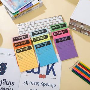 Colorful Multi-Color Sticky Notes Fluorescent Horizontal Line Message Memo <b>Pad</b> Strong Adhesion Planner for Study Office - Product Image 1