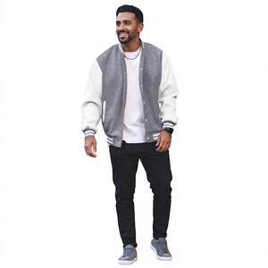 Chaqueta Varsity Clásica Casual para Hombre, con Logotipo Frontal, Cuello Alto, 100% Algodón, Corte Regular, Cortavientos Universitario para Invierno - Product Image 1