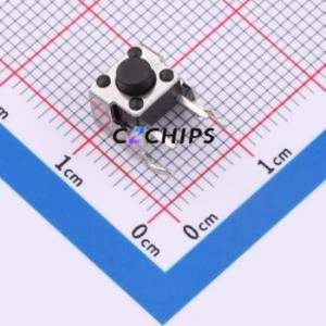 TC-6615-6*6*5-0.8mm Tactile Switch Through hole,7.5x6.2mm Switch Single Pole Single Throw Round Button 2.6N Right Angle Insert - Product Image 1