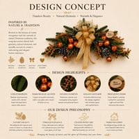 Guirlande de cheminée de Noël artificielle de 90 cm, durable, avec ruban doré, nœuds, boules décoratives et pommes de pin enneigées, pour la cheminée et la porte d'entrée
