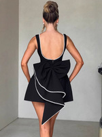 Robe Fourreau Mini RedPeony d'Été Vestidos Femme 2025 Robes Élégantes Sexy Robe de Soirée Blanche Perles Dos Nu Nœud