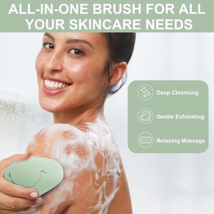 Brosse de bain unisexe en silicone haut de gamme avec logo personnalisé, brosse de bain multifonctionnelle, outil de gommage avec corde de suspension, brosse de nettoyage - Product Image 4