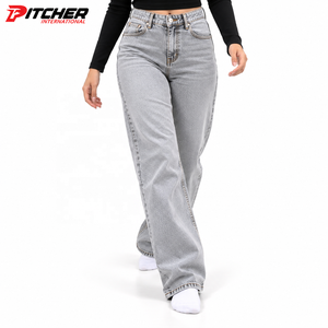 Wholesale Patchwork <b>Womens</b> Denim <b>Jeans</b> <b>Baggy</b> <b>Jeans</b> <b>for</b> Streetwear Retailers Custom Logo Private Label Supply - Product Image 1