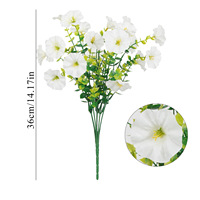 Fleurs artificielles décoratives d'extérieur résistantes aux UV, en eucalyptus et gloire du matin, idéales pour décorer les jardins et les balcons