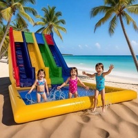Promotion : Grand parc aquatique gonflable avec toboggan, piscine mobile autoportante, structure de jeu extérieure et château gonflable