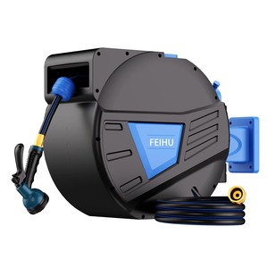 Устойчивая к УФ-лучам <span class=keywords><strong>5</strong></span>/<span class=keywords><strong>8</strong></span> дюймов, 75 футов, выдвижная катушка для садового шланга, автоматическая Настенная катушка для садового шланга - Product Image 2
