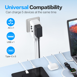 Adaptateur de voyage universel Worldplug PD 100W avec chargeur rapide et port USB Type-C pour appareil photo, certifié CE/FCC, garantie de 18 mois - Product Image 3