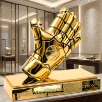 Trophée de gardien de but gravé sur mesure en 3D, récompense en métal bicolore plaqué or pour les événements de football et sportifs