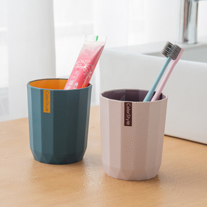 BPA Free 14 oz tazza di plastica riutilizzabile Logo personalizzato per il caffè latte Gargle collutorio bagno set tra cui porta spazzolino da denti tazza - Product Image 3