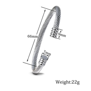 European And American Minimalist 7Mm Braided Cable Fashion Bracelet <b>Titanium</b> Steel Bangle Women's Jewelry - Product Image 4