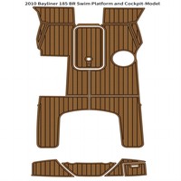 Tapis de sol en mousse EVA imitation teck pour plateforme de bain et cockpit de bateau Bayliner 185 BR 2010, style SeaDek MarineMat Gatorstep, auto-adhésif