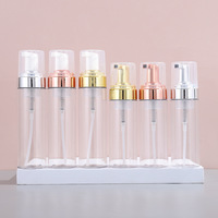 Bouteille en plastique transparente vide avec pompe à mousse pour savon, désinfectant pour les mains, nettoyant visage, avec logo personnalisé, 100ml, 120ml, 150ml, 200ml, 250ml