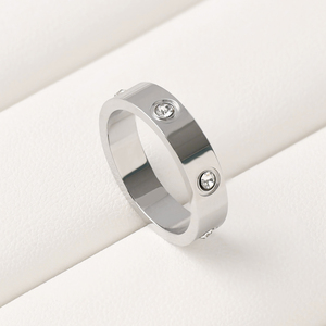 <span class=keywords><strong>Anello</strong></span> Romantico di Marca, Acciaio Inossidabile Placcato <span class=keywords><strong>Oro</strong></span> 18K, Resistente all'Acqua e all'Ossidazione, per Donne - Product Image 2
