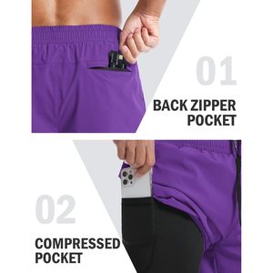 Shorts de course pour hommes FOXA 5'' 7'' à séchage rapide avec poches, shorts de sport pour la salle de sport et l'entraînement - Product Image 6