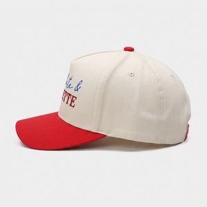 Custom Two-Tone Retro Slogan Baseball Cap with 3D Embroidery High-Quality Cotton Sport Cap for Wholesale - Product Image 2
