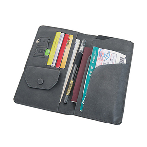 Top đầy đủ hạt mịn da dài Wallet Coin Purse chủ thẻ trường hợp RFID blockluxury hộ chiếu túi từ đàn hồi đóng cửa - Product Image 1