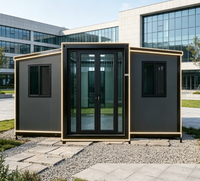 Bureau modulaire en conteneur de charbon de bois avec éclairage LED, cadre noir, pour chantier, cour, showroom, installation rapide