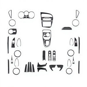 Pour <span class=keywords><strong>Seat</strong></span> <span class=keywords><strong>Leon</strong></span> 2005-2012 Console centrale tableau de bord panneau changement de vitesse porte de voiture garniture en Fiber de carbone couvre autocollants - Product Image 1