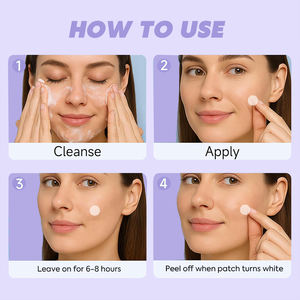 لاصقات حب الشباب من المصنع بمكونات طبيعية سهلة الإزالة، لاصقات هيدروكولويد لحب الشباب 8+10+12 مم - Product Image 6