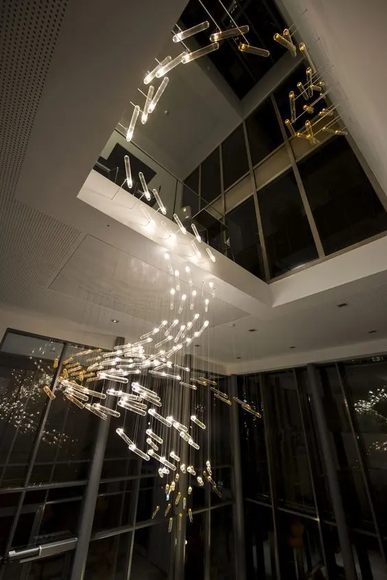 hotel lobby villa engineering custom creative flaky modeling lamp large modern light crystal chandelier ceiling luxury