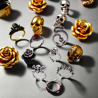 9 Pcs Gothique Vampire Ring Set Spider Snake Skull Skeleton Stacked Rings for Women Alloy Fashion Halloween Jewelry Anniversaries