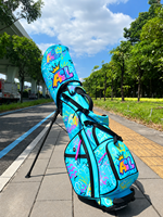 Sac de golf pliable ASL en cuir PU durable avec fermeture éclair, fermeture magnétique, motif gaufré, plusieurs poches, logo personnalisé
