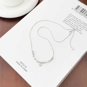 Collier Dylam Dainty Jewelry en argent sterling plaqué rhodium avec chaîne à maillons et pendentif visage souriant pour cadeaux et usage quotidien féminin - Product Image 4