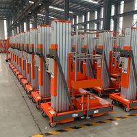 Plateforme élévatrice verticale télescopique électrique en alliage d'aluminium, unité de levage légère pour travaux en hauteur, idéale pour l'entretien intérieur