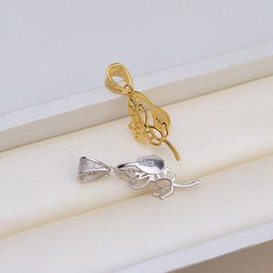 Colgante de Perla Barroca de Plata S925 para Mujer, Accesorios de Joyería de Moda DIY, Colgante de Perla Alien 1403 con Soporte Vacío - Product Image 4