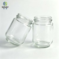 Lot de 200 ml de mini-bocaux en verre Mason arrondis, récipients haute transparence pour souvenirs, aliments et emballages cadeaux de détail