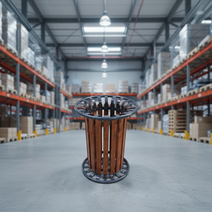 BDB P10-001 Poubelle de rangement modulaire résistante aux chocs, bac à déchets extérieur, conteneur métallique sans couvercle, dessus ouvert - Product Image 1