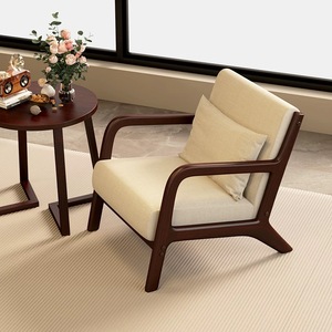 Modern Style One-Seater Indoor Wooden Armchair with PU Easy Assembly <strong>Reading</strong> <strong>Chair</strong> for Home Bedroom Dining or Office Use - Product Image 3
