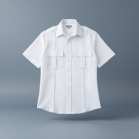 Chemise de travail unisexe de haute qualité en polyester/coton blanc pour agents de sécurité, design uniforme de bureau printanier