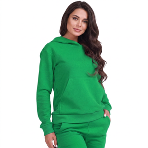 Sudadera con Capucha Larga de Invierno para Mujer, Color Rojo Sólido, Transpirable, Informal, de Forro Polar, con Bolsillo Tipo Canguro, Talla Grande - Product Image 6