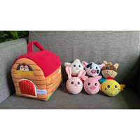 Jouets en peluche en boîte mystère, éducatifs pour bébés et tout-petits, sensoriels, figurines de ferme, mini-poupées, figurines de maisonnettes, 6 styles d'animaux, en peluche courte
