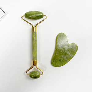 Juego de rodillo de Jade guasha, conjunto de rodillo de piedra de jade, conjunto de rodillo de jaspe rojo - Product Image 4