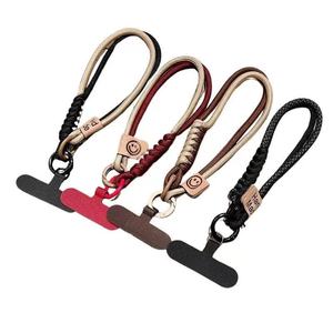 Dragonne universelle courte pour téléphone, accessoire portable, résistante aux chutes, polyvalente, pour extérieur, avec blocs de couleur, pour bouteille d'eau - Product Image 1