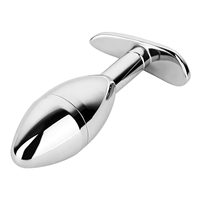 FRRK Plug anal en métal S/L avec verrouillage dissimulé pour jeux BDSM, Perles anales en métal, Plug anal en métal argenté, Jouets sexuels fétichistes BDSM, Vente en gros